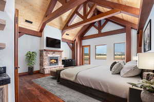 Virtually staged primary bedroom