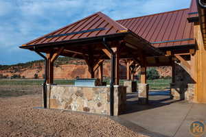 Exterior space with a gazebo