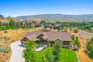 Bird's eye view featuring a mountain view