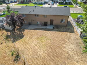 Birds eye view of back yard