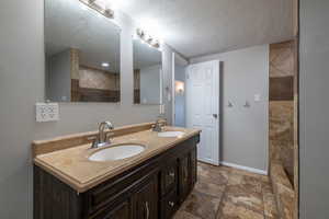 Bathroom with double vanity.