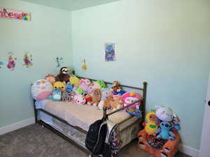 Bedroom featuring carpet floors