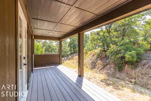 View of wooden deck