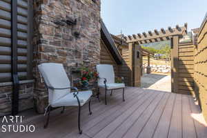 View of wooden terrace