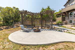 View of patio / terrace with a pergola