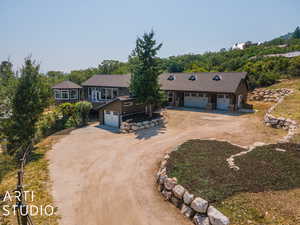 View of front of home featuring a garage