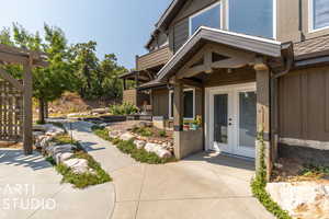 Exterior space with french doors