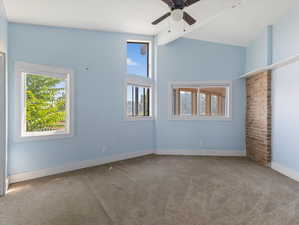 Vaulted ceilings in upstairs bedroom