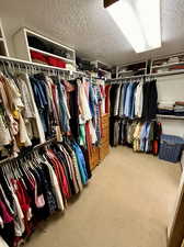 Walk in closet featuring carpet flooring