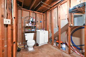 Basement featuring sink