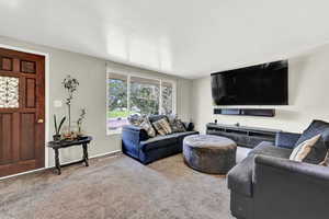 View of carpeted living room