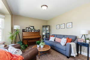 View of carpeted living room