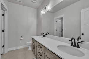 Divided Basement Bathroom 1 with Dual Sinks