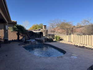 View of pool featuring a patio area