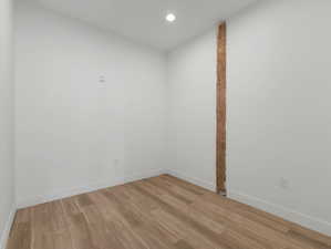 Spare room featuring light hardwood / wood-style floors