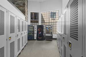 Interior space with a towering ceiling