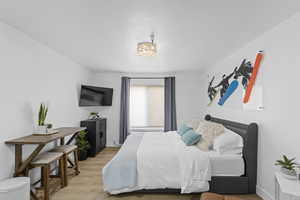 Bedroom featuring light wood-type flooring