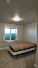 Unfurnished bedroom featuring carpet floors