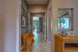 Entry Hall with light tile patterned floors