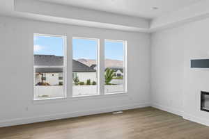 Spare room with wood-type flooring and plenty of natural light