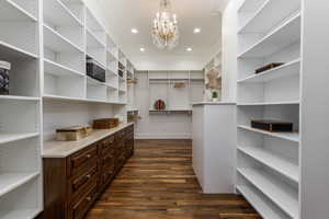 One of two master walk-in closets