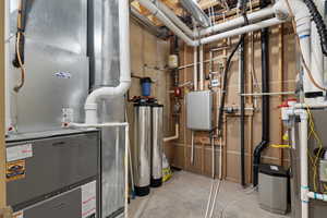 Utilities with electric water heater and heating unit