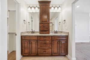 Awesome double vanity with tons of storage!