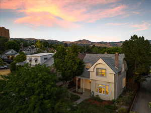 Exterior space with a mountain view