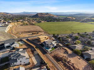 Aerial view featuring a mountain view