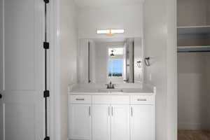 Bathroom featuring vanity