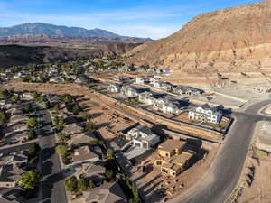 Drone / aerial view with a mountain view