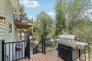 Deck entrance to basement apartment