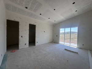 Spare room with lofted ceiling