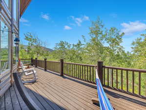 View of wooden deck