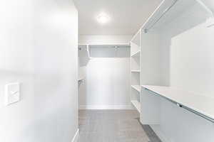 Spacious closet featuring carpet floors