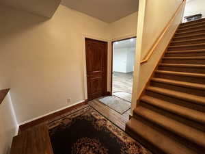 Stairs with wood-type flooring