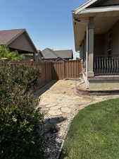 View of yard featuring a patio