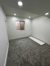 View of carpeted spare room