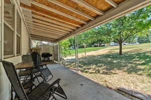 View of patio featuring area for grilling