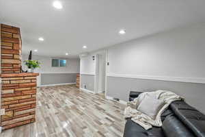 Interior space featuring light hardwood / wood-style flooring