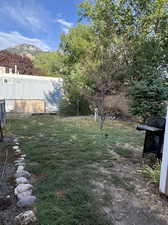 View of yard featuring a mountain view