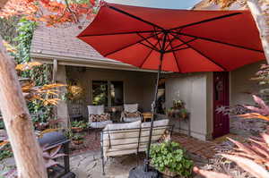 Front porch with beautiful flooring