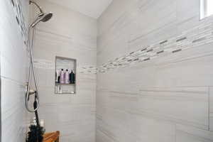 Bathroom with tiled shower