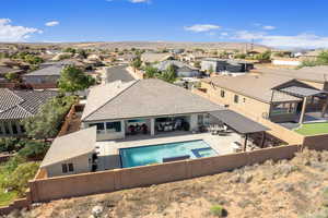 View of pool featuring an in ground hot tub, a patio area, and a gazebo