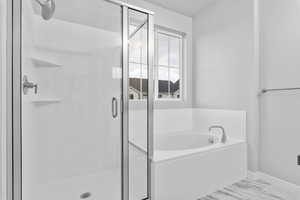 Bathroom with separate shower and tub