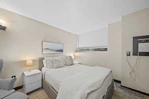 Bedroom featuring light wood-type flooring