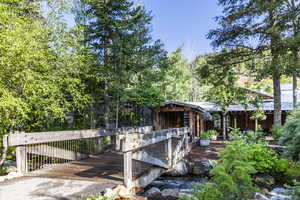 View of wooden deck