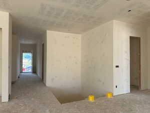 Open staircase in living room