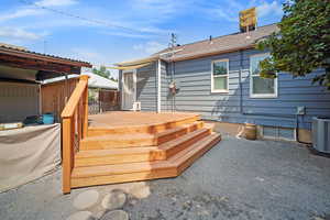 Deck featuring central AC unit