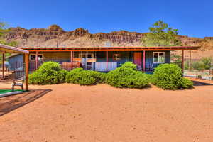 View of front of property featuring a mountain view